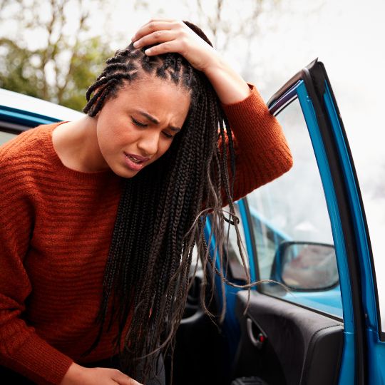 woman with head injury